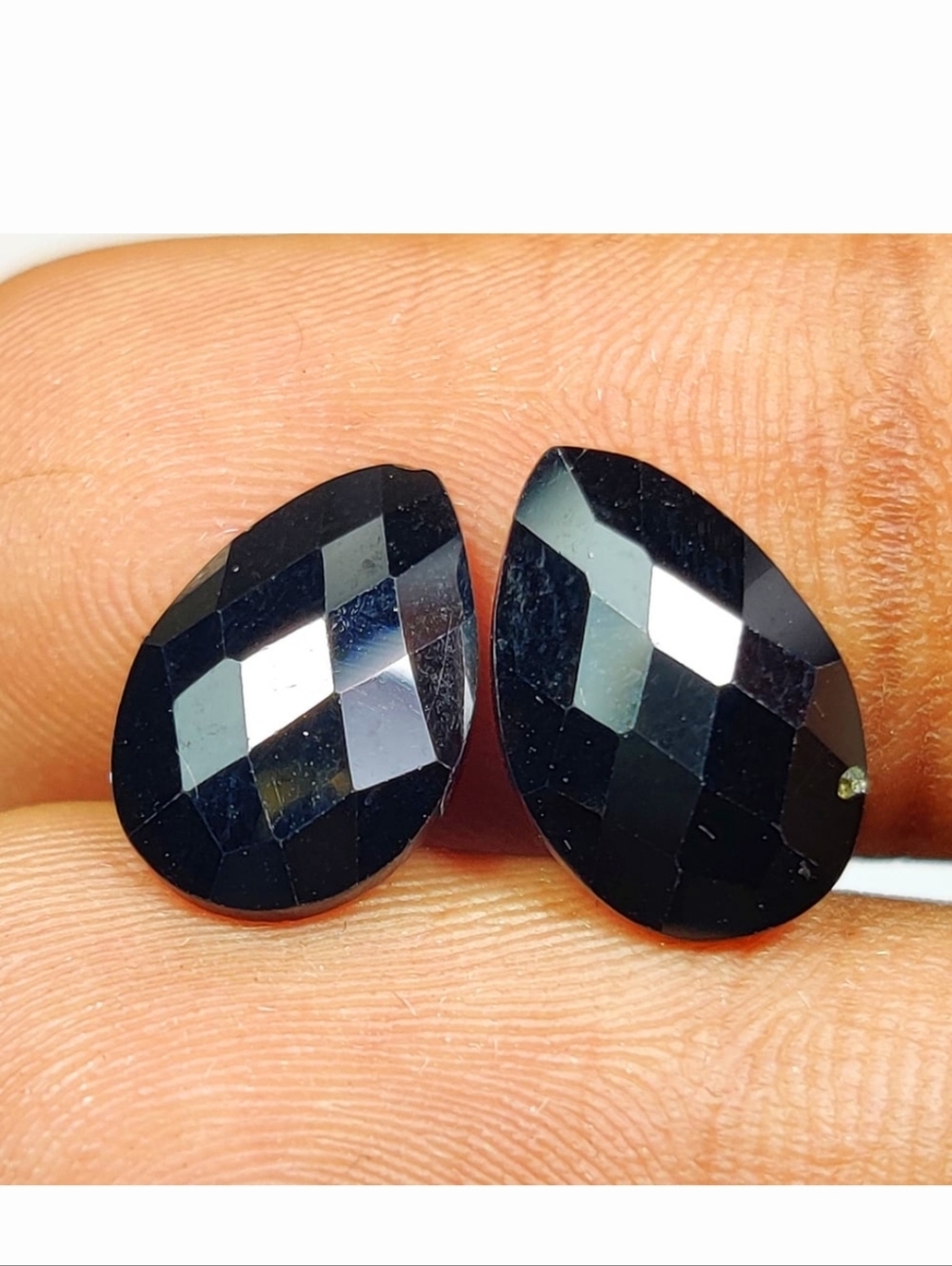 6.60 Ct Natural Black Onyx Pear Cut Pair